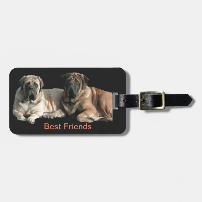 Etiqueta De Bagagem Mastiff beste Freunde (Frente Horizontal)