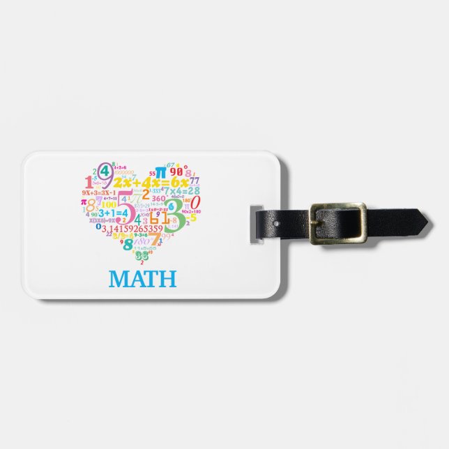 Etiqueta De Bagagem Matemática do Coração (Frente Horizontal)