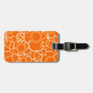 Etiqueta De Bagagem Matriz Floral Abstrata (Laranja) Arte Refinada