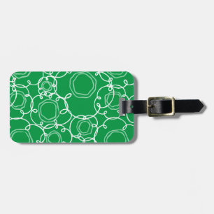 Etiqueta De Bagagem Matriz Floral Abstrata (Verde) Arte Refinada