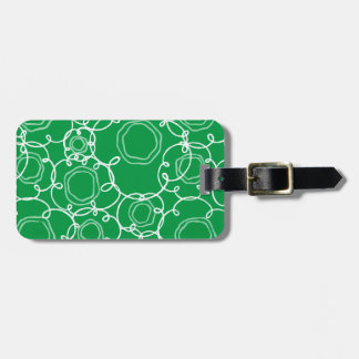 Etiqueta De Bagagem Matriz Floral Abstrata (Verde) Arte Refinada