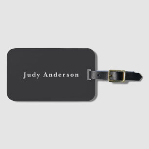 Etiqueta De Bagagem Matte Black Professional Plain Moderno Elegante