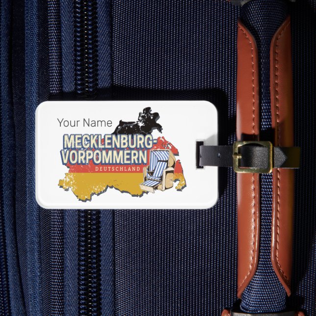Etiqueta De Bagagem Mecklenburg-Western Pomerania VinSD Alemanha (Frente Insitu 4)