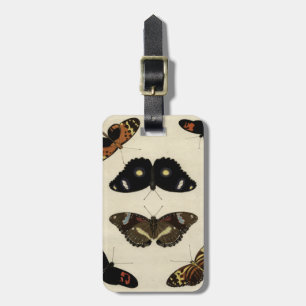 Etiqueta De Bagagem Medley de Borboleta Colorida no Fundo de Cream