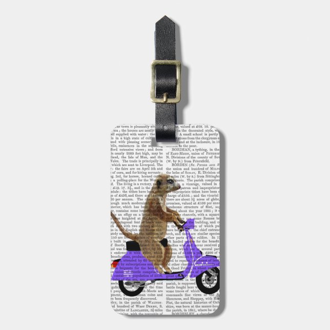Etiqueta De Bagagem Meerkat em Lilac Moped (Frente Vertical)