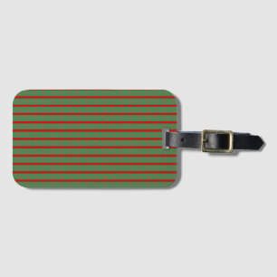 Etiqueta De Bagagem Meia de Natal Vermelho Verde sobre Verde Vermelho