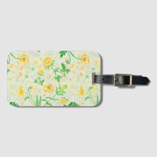 Etiqueta De Bagagem Mel Lemon Flowers Moss Green Viagem Tag