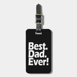Etiqueta De Bagagem Melhor Dia de os pais de Exclamação Preto/Branco