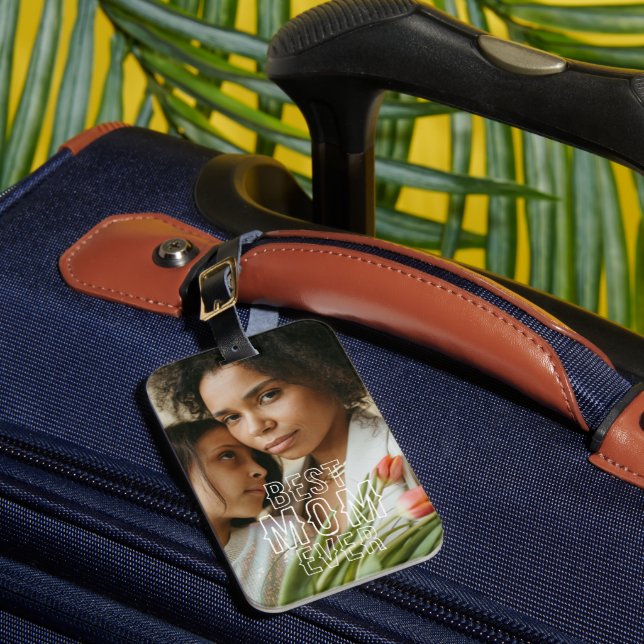 Etiqueta De Bagagem Melhor Mãe Elegante de Fotografias (Frente Insitu 1)