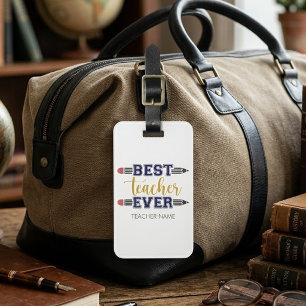 Etiqueta De Bagagem Melhor Professora Personalizada De Todos Os tempos