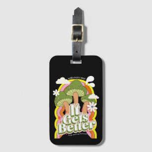 Etiqueta De Bagagem Melhora Boas Vibes e Groovy Sente-se Retroto C