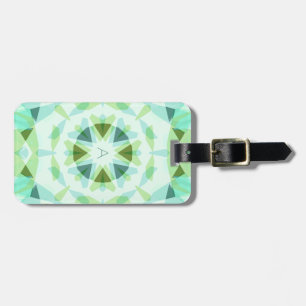 Etiqueta De Bagagem Menina verde-magia verde-Bonito azul-monograma