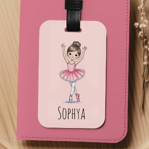 Etiqueta De Bagagem Meninas Lindo Pink Ballerina Crianças
