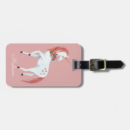 Etiqueta De Bagagem Meninas rosa bonitinhas do Unicórnio