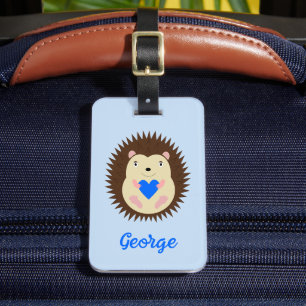 Etiqueta De Bagagem Menino Azul Coração Ourico Personalizado