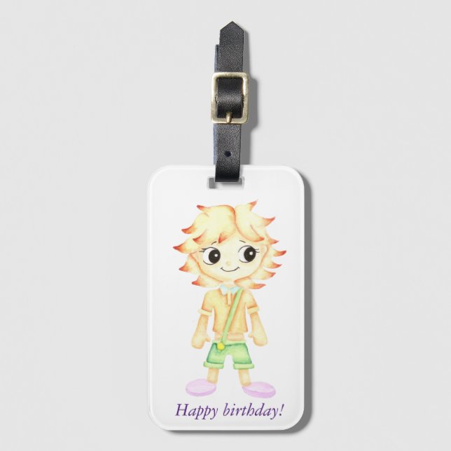 Etiqueta De Bagagem Menino engraçado (Frente Vertical)