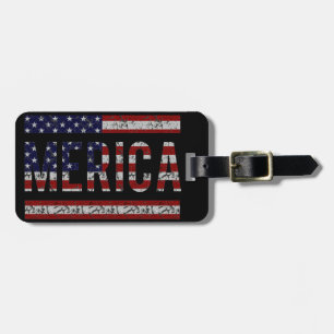 Etiqueta De Bagagem MERICA - Bandeira americana dos EUA do calão do