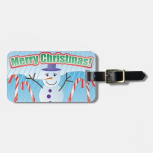 ETIQUETA DE BAGAGEM MERRY CHRISTMAS SNOWMAN