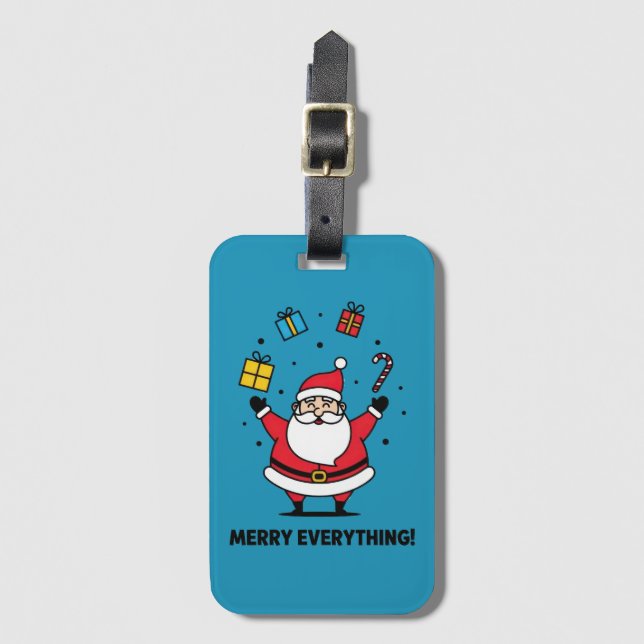 Etiqueta De Bagagem Merry Everything Santa (Frente Vertical)