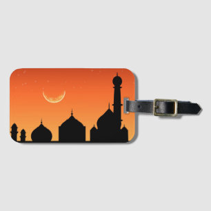 Etiqueta De Bagagem Mesquita Silhuette Evening Sky