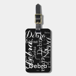 Etiqueta De Bagagem meu nome é tipografia branca e preta