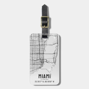 Etiqueta De Bagagem Miami, Florida City Map Topografia, Etiqueta de Ba