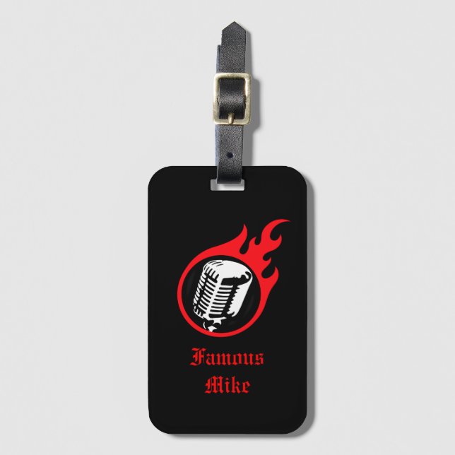 Etiqueta De Bagagem Microfone flamejante personalizado (Frente Vertical)