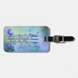 Etiqueta De Bagagem Mídia Mistura Floral Floral do Jardim da Lua