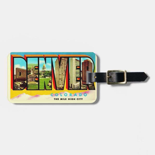 Etiqueta de Bagagem Mile High de Denver (Frente Horizontal)