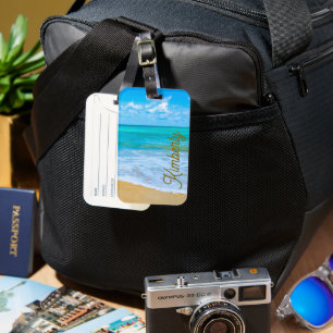 Etiqueta De Bagagem Minha Praia Tropical Personalizada
