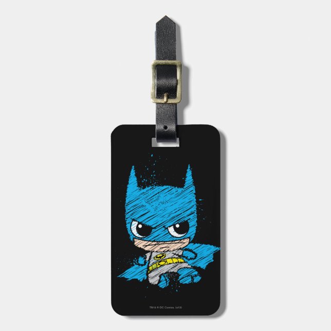 Etiqueta De Bagagem Mini Batman Sketch (Frente Vertical)