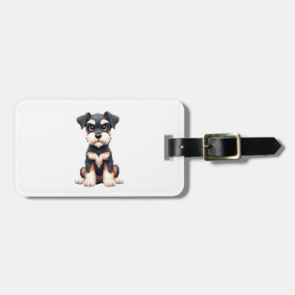 Etiqueta De Bagagem Miniature Schnauzer Puppy  (1)