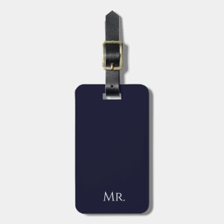 Etiqueta De Bagagem Minimalist Black & White “Mr” Modern Travel