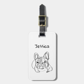 Etiqueta De Bagagem Minimalista do Bulldog na moda