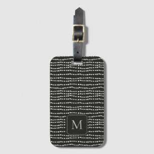 Etiqueta De Bagagem Minimalista Moderno Preto e Branco Monograma com B