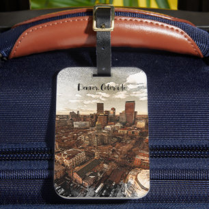 Etiqueta De Bagagem Mínimo Denver Colorado Skyline