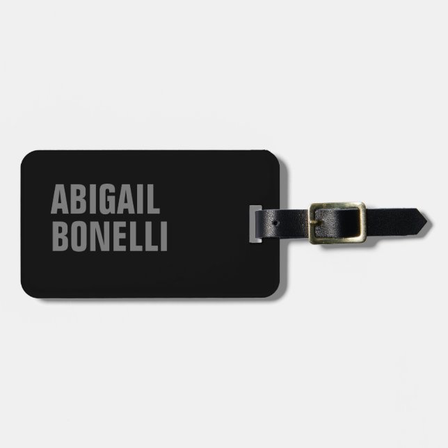 Etiqueta De Bagagem Mínimo profissional ousado nome moderno (Frente Horizontal)