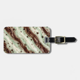 Etiqueta De Bagagem Mint Chocolate Chip Milkshake Marble Design