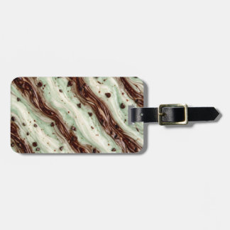 Etiqueta De Bagagem Mint Chocolate Chip Milkshake Marble Design