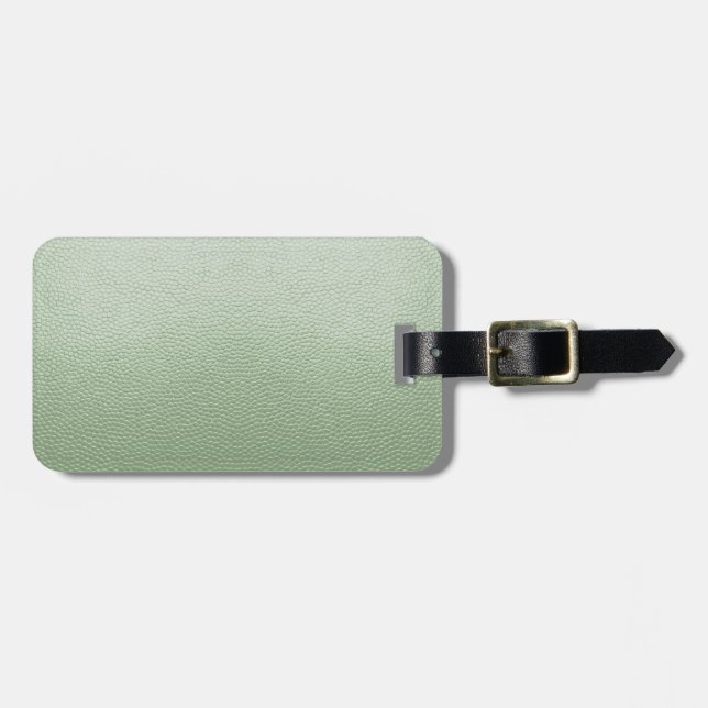 Etiqueta De Bagagem Mint Green Leather (Frente Horizontal)