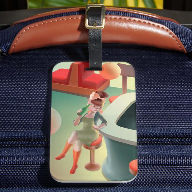 Etiqueta De Bagagem Miss Meow - Bar Noturno (Frente Insitu 2)