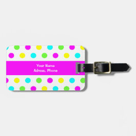 Etiqueta De Bagagem Miúdos coloridos engraçados das bolinhas
