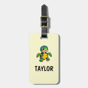 Etiqueta De Bagagem Mochila Colorida Personalizada da Tartaruga Bonita
