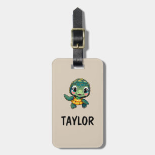 Etiqueta De Bagagem Mochila Colorida Personalizada da Tartaruga Bonita