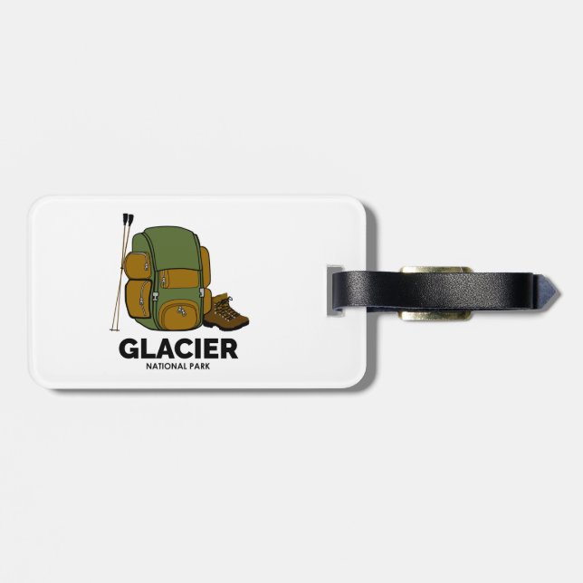 Etiqueta De Bagagem Mochila do Parque Nacional Glaciar (Traseira Horizontal)