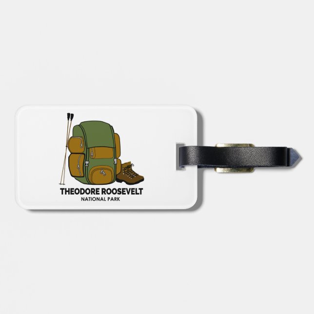 Etiqueta De Bagagem Mochila Nacional do Parque Theodore Roosevelt (Traseira Horizontal)