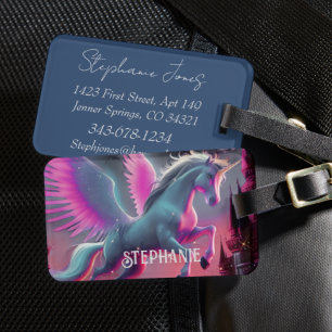 Etiqueta De Bagagem Mochila Pegacorn Unicorn Unicorn do Fairytale Wate
