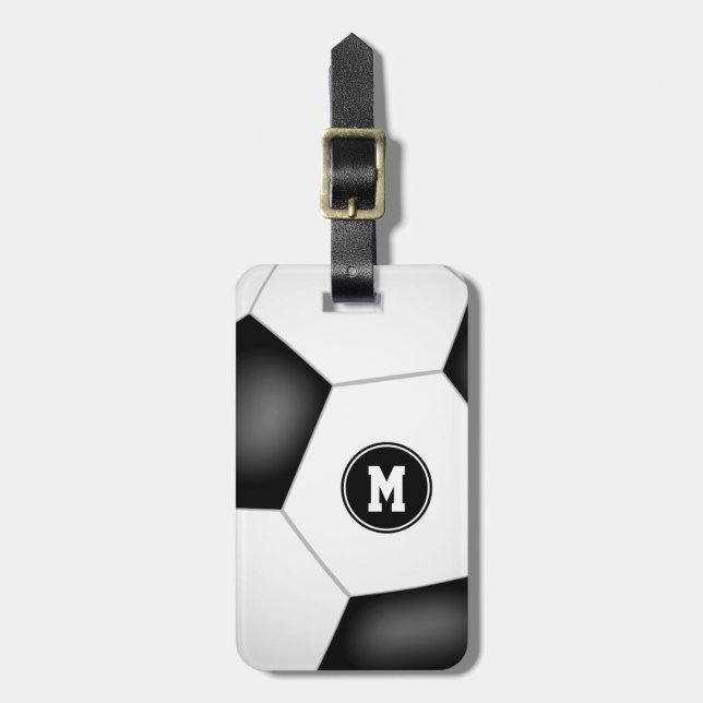 Etiqueta De Bagagem mochilas de futebol monograma (Frente Vertical)