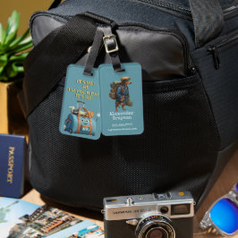 Etiqueta De Bagagem Mochileiro Dachshund Personalizado + Olá, é eu bo