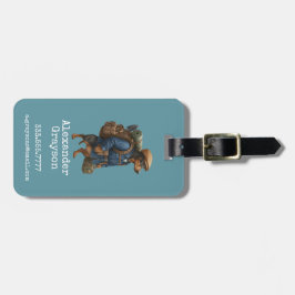 Etiqueta De Bagagem Mochileiro Dachshund Personalizado + Olá, é eu bo